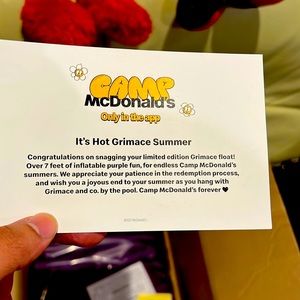 Limited Edition Camp McDonald’s Purple Grimmace Float